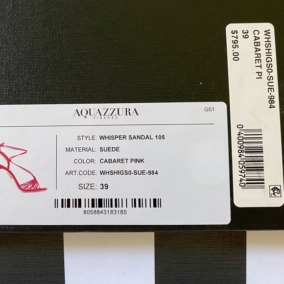 Aquazzura Magenta Suede Whisper Sandal 105 NIB Sz US9 / IT39 - Picture 14 of 15